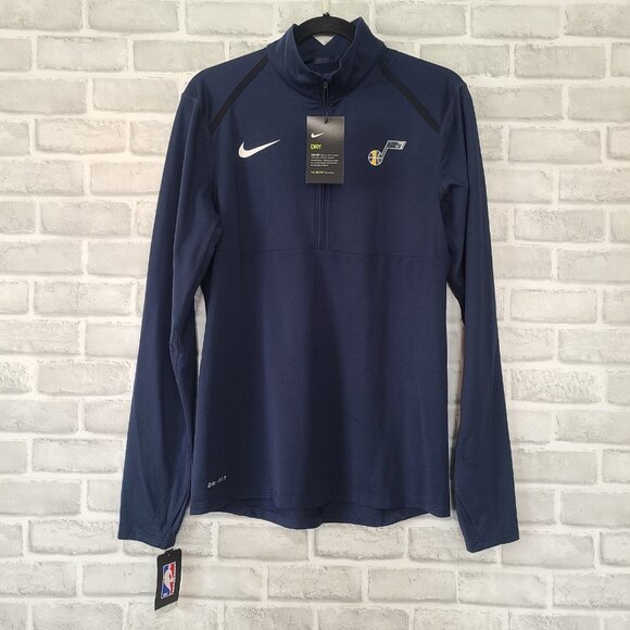 Nike NBA Jazz Dri Fit 1/2 Zip Pullover Henley Top NEW $70 Athleisure Small - Picture 1 of 8